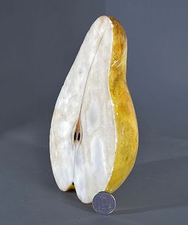 Large Painted Stone Pear
