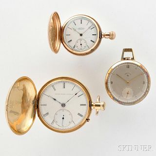 Three Gold American Pocket Watches