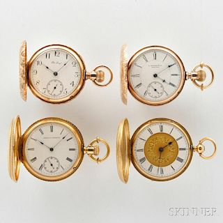 Four Gold Lady's Hunter Case Watches