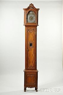 N.J. LeBrun Oak Longcase Clock