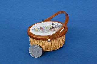 Dale Rutherford Miniature Nantucket Oval Swing Handled Basket