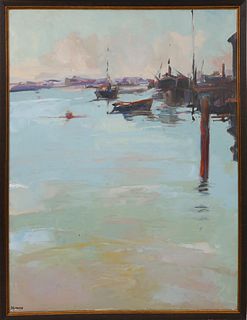 David Lazarus Oil on Canvas "Working Waterfront"