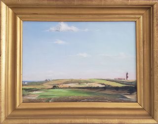 M.J. Moore Oil on Linen, "Sankaty Golf Course", Nantucket