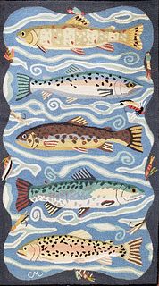 Claire Murray Trout Fish Hooked Rug Runner