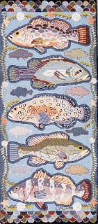 Claire Murray Fish Hooked Rug Runner