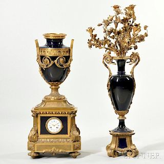 Monumental Neoclassical French Clock and Garniture