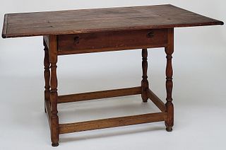 18th Century American Pine One Drawer Tavern Table