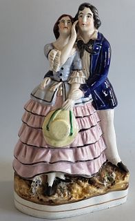 19th Century English Staffordshire Courting Couple Figurine