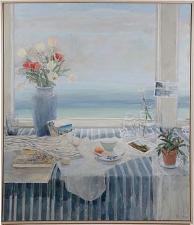June Owen Acrylic on Linen, "Midsummer Sea"