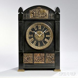 Belgian Black Slate Mantel Clock