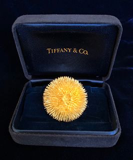 Tiffany & Co. 18k Yellow Gold Sea Urchin Pin, circa 1960s