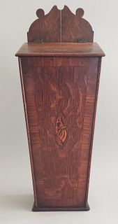 19th Century English Oak Shell Inlaid Pipe Box