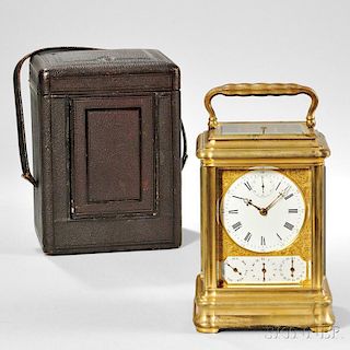 Drocourt Grand Sonnerie Calendar Carriage Clock with Alarm