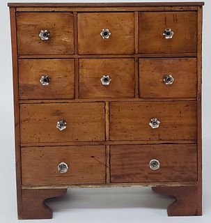 Vintage Ten Drawer Apothecary Cabinet Chest