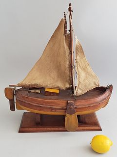 19th Century English Miniature Fishing Trawler Model