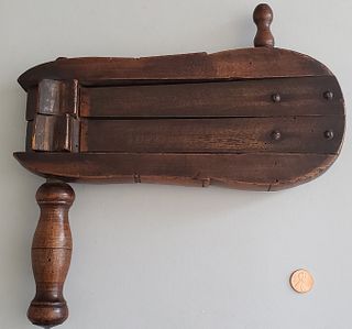 19th Century Wooden Ship's Hand-Crank Alarm