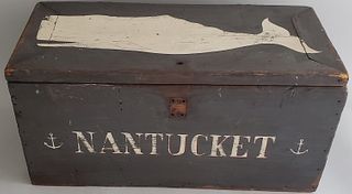 Nantucket Sperm Whale Decorated Foot Locker