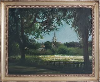 Paul Longnecker Oil on Canvas, "Lily Pond", Nantucket