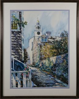 William Welch Watercolor on Paper "Stone Alley"