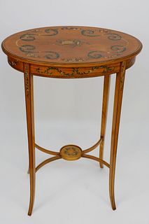 Adams Style Decorated Music Parlor Side Stand, circa 1910