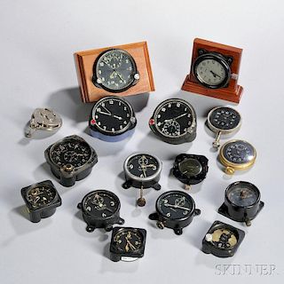 Collection of American and Russian Aeronautical or Aviation Clocks