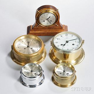 Five German Ship's Bell Clocks
