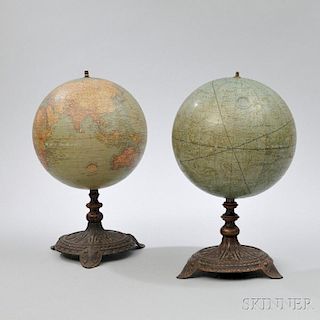 Weber Costello Co. 10-inch Near Pair of Globes
