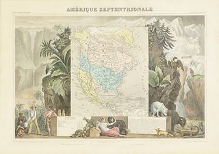 AN ANTIQUE MAP OF NORTH AMERICA, "AmÃ©rique Septentrionale," PARIS, 1840-1849, 
