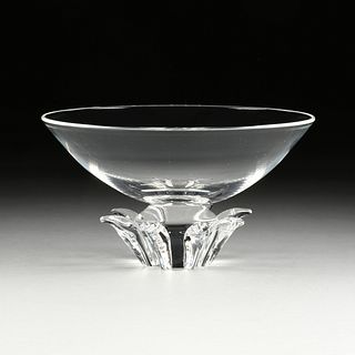 A STEUBEN CRYSTAL "PEONY" BOWL, DESIGNER DONALD PALMER, NO. 8101, SIGNED, LATE 20TH CENTURY,