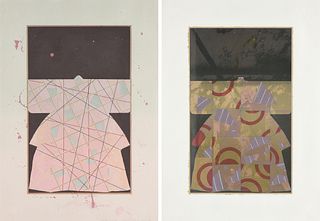 ALLAN OTHO SMITH (American/Texas b.1949) A GROUP OF TWO PRINTS, "Untitled (Dark Kimono)," AND "Untitled (Pink Kimono)," CIRCA 1990,