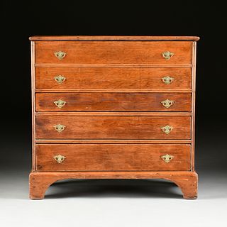 AN ANTIQUE AMERICAN PINE BLANKET CHEST WITH DRAWERS,  POSSIBLY LATE 18TH/EARLY 19TH CENTURY,
