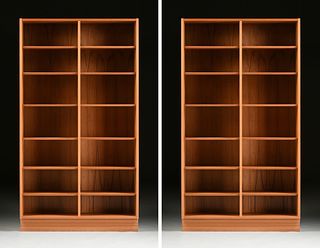 A PAIR OF DANISH MODERN TEAK BOOKCASES, BY HUNDEVAD FURNITURE, 50/14 SERIES,1989,