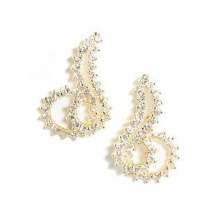 A PAIR OF 18K YELLOW GOLD AND DIAMOND EARRINGS,