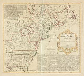 AN ANTIQUE MAP, "America Septentrionalis," AMSTERDAM, 1756,