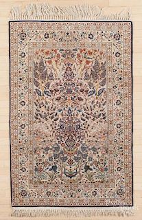 Qom carpet, 5'5'' x 3'6''. Provenance: Estate of Katherine K. Gaeth, Ephrata, Pennsylvania.