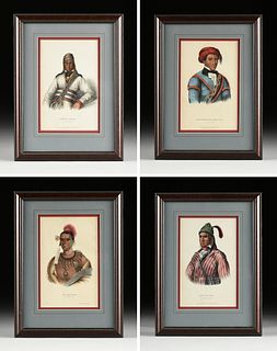 CHARLES BIRD KING (American 1785-1862) A GROUP OF SIX MCKINNEY & HALL PORTRAIT PRINTS FROM HISTORY OF THE INDIAN TRIBES OF NORTH AMERICA, 1836-1865,
