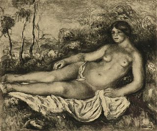 after PIERRE-AUGUSTE RENOIR (French 1841-1919) A PRINT, "Femme Nue Ã‰tendue," PARIS, DECEMBER 15, 1919, 