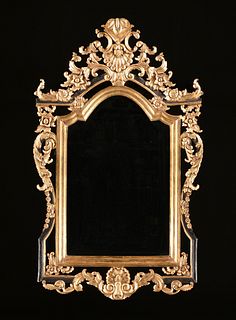 A PAIR OF RÃ‰GENCE STYLE GILTWOOD AND BEVELED GLASS MIRRORS, MODERN,