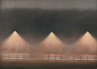 PAUL RICKERT (American b. 1947) A PAINTING, "Street Light Fog," 1977,