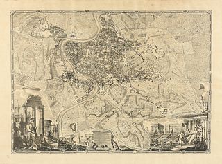 A FACSIMILE OF THE "NOLLI MAP" OF ROME, "Nuova Topografia di Roma," LATE 20TH CENTURY,