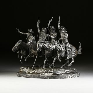 after FREDERIC REMINGTON (American 1861-1909) A BRONZE SCULPTURE," Coming through the Rye," 1985,