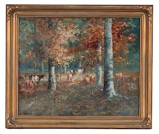 Fall Scene with Cows by William Arnold Eyden 