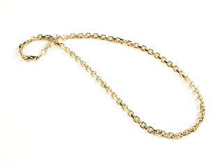 A 14K YELLOW GOLD CABLE CHAIN NECKLACE,