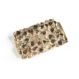 A 14K YELLOW GOLD NUGGET STYLE MONEY CLIP,