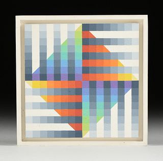 SIBYL EDWARDS (Canadian b. 1944) AN OP ART COLOR THEORY PAINTING, 1972,