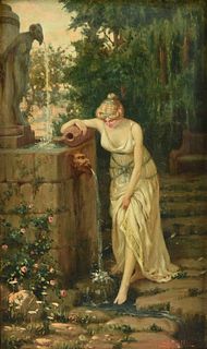 ARTURO ORSELLI (Italian 19th Century) A PAINTING, "Neoclassical Spring Beauty," 
