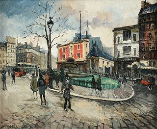 FRANK WILL (French 1900-1951) A PAINTING, "Place Pigalle," 1926, 