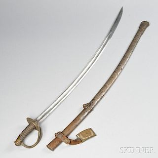 Model 1840 Cavalry Saber, Scabbard, and Belt Plate