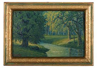 Landscape with Brook and Trees by Charles Conner 