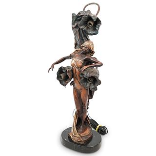 Art Nouveau Figural Bronze Lamp